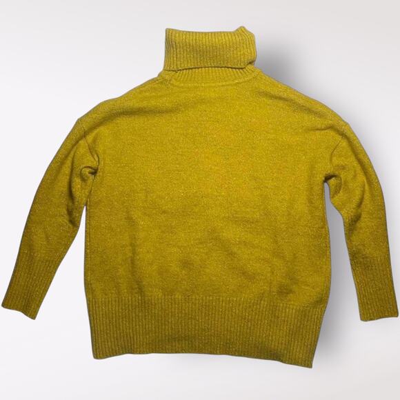 William Rast Alpaca Blend Mustard Yellow Turtleneck Sweater Size XS Soft Winter - Picture 3 of 7